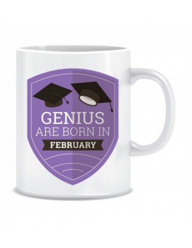Everyday Desire Genius are Born in February Ceramic Coffee Mug - Birthday gifts for Boys, Men, Father - ED527