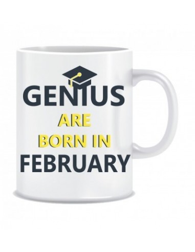 Everyday Desire Genius are Born in February Ceramic Coffee Mug - Birthday gifts for Boys, Men, Father - ED540