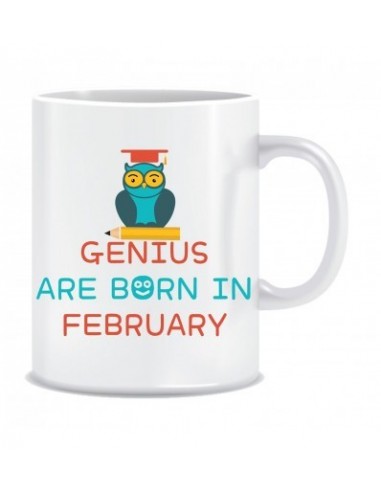 Everyday Desire Genius are Born in February Ceramic Coffee Mug - Birthday gifts for Boys, Men, Father - ED542