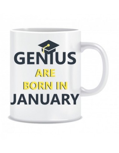 Everyday Desire Genius are Born in January Ceramic Coffee Mug - Birthday gifts for Boys, Men, Father - ED536