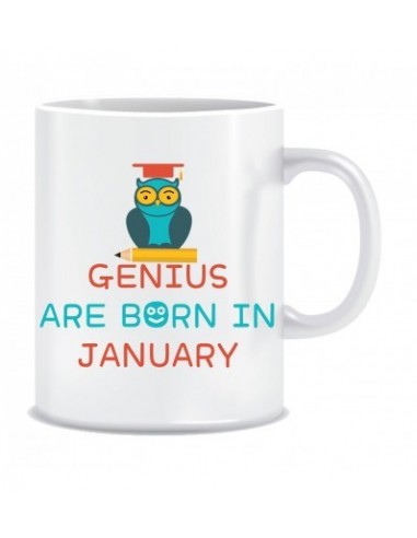 Everyday Desire Genius are Born in January Ceramic Coffee Mug - Birthday gifts for Boys, Men, Father - ED538