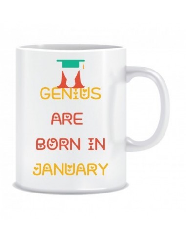 Everyday Desire Genius are Born in January Ceramic Coffee Mug - Birthday gifts for Boys, Men, Father - ED539