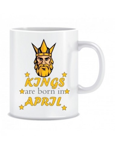 Everyday Desire Kings are Born in April Ceramic Coffee Mug - Birthday gifts for Boys, Men, Father - ED692