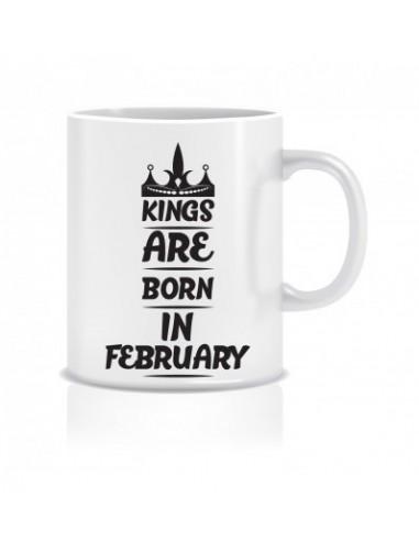 Everyday Desire Kings are Born in February Ceramic Coffee Mug ED375 - Birthday gifts for Boys, Men, Father