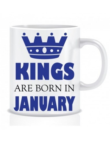 Everyday Desire Kings are Born in January Ceramic Coffee Mug ED343 - Birthday gifts for Boys, Men, Father