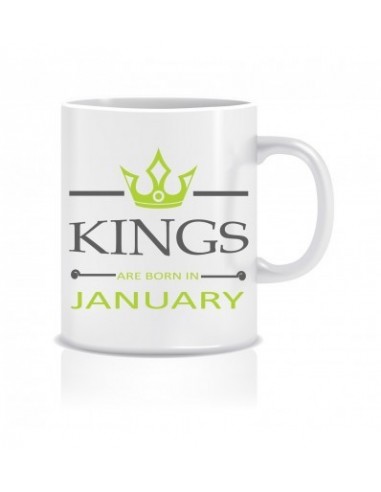 Everyday Desire Kings are Born in January Ceramic Coffee Mug ED345 - Birthday gifts for Boys, Men, Father