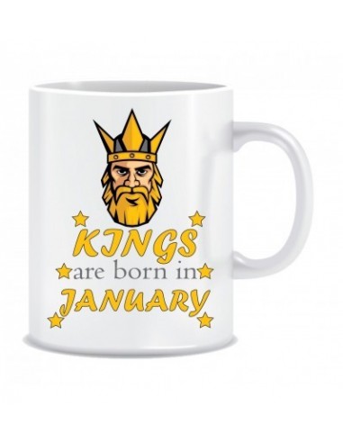 Everyday Desire Kings are Born in January Ceramic Coffee Mug ED346 - Birthday gifts for Boys, Men, Father