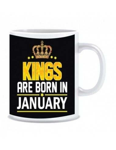 Everyday Desire Kings are Born in January Ceramic Coffee Mug ED366 - Birthday gifts for Boys, Men, Father