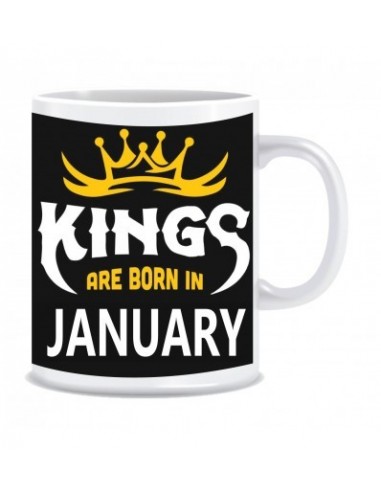 Everyday Desire Kings are Born in January Ceramic Coffee Mug ED367 - Birthday gifts for Boys, Men, Father