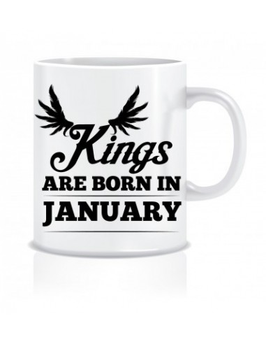Everyday Desire Kings are Born in January Ceramic Coffee Mug ED372 - Birthday gifts for Boys, Men, Father
