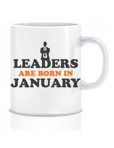 Everyday Desire Leaders are Born in January Ceramic Coffee Mug - Birthday gifts for Boys, Men, Father - ED497