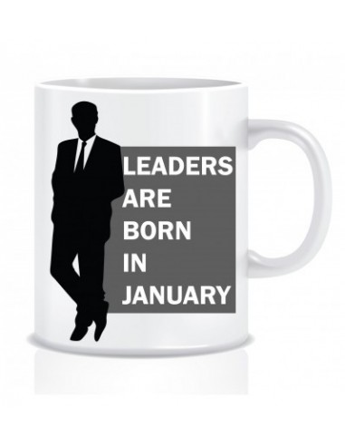 Everyday Desire Leaders are Born in January Ceramic Coffee Mug - Birthday gifts for Boys, Men, Father - ED509