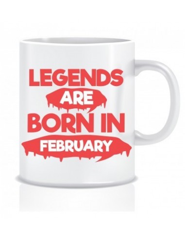 Everyday Desire Legends are Born in February Ceramic Coffee Mug ED318 - Birthday gifts for Boys, Men, Father