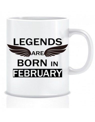 Everyday Desire Legends are Born in February Ceramic Coffee Mug ED337 - Birthday gifts for Boys, Men, Father