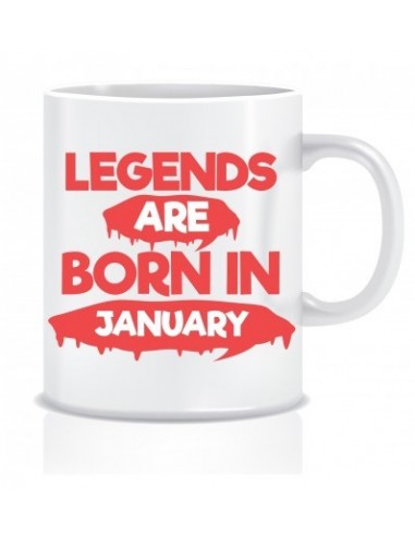 Everyday Desire Legends are Born in January Ceramic Coffee Mug ED313 - Birthday gifts for Boys, Men, Father