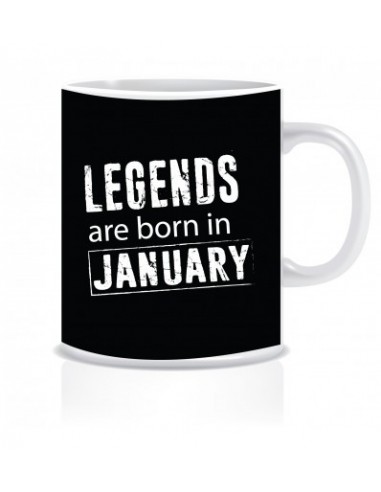 Everyday Desire Legends are born in January Ceramic Coffee Mug ED314- Birthday gifts for Boys, Men, Father