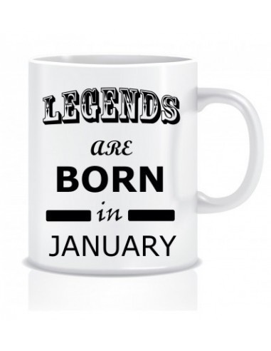 Everyday Desire Legends are Born in January Ceramic Coffee Mug ED317 - Birthday gifts for Boys, Men, Father