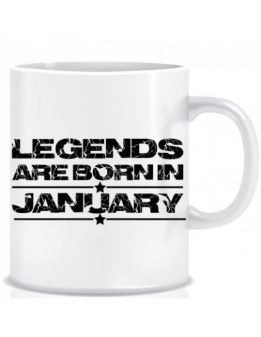 Everyday Desire Legends are Born in January Ceramic Coffee Mug ED331 - Birthday gifts for Boys, Men, Father