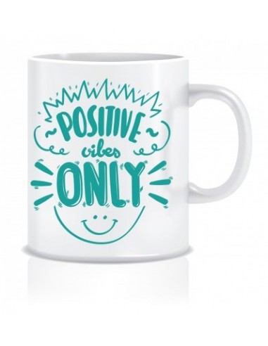 Everyday Desire Positive Vibes Only Printed Ceramic Coffee Tea Mug ED088