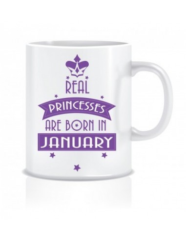 Everyday Desire Princesses are Born in January Ceramic Coffee Mug ED378 - Birthday gifts for Girls, Women, Mother