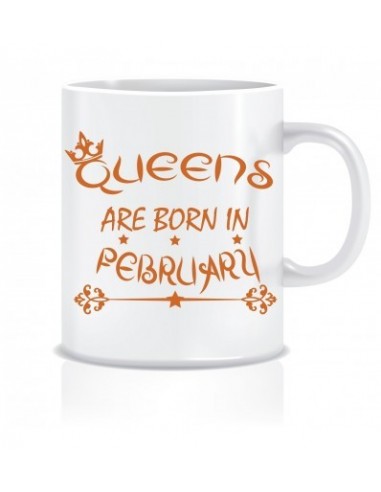 Everyday Desire Queens are Born in February Ceramic Coffee Mug - Birthday gifts for Girls, Women, Mother - ED470