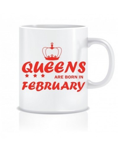Everyday Desire Queens are Born in February Ceramic Coffee Mug - Birthday gifts for Girls, Women, Mother - ED471