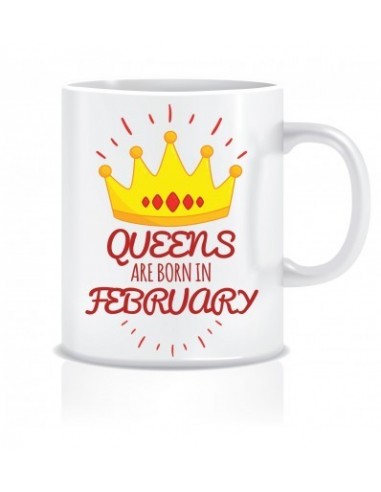 Everyday Desire Queens are Born in February Ceramic Coffee Mug - Birthday gifts for Girls, Women, Mother - ED472