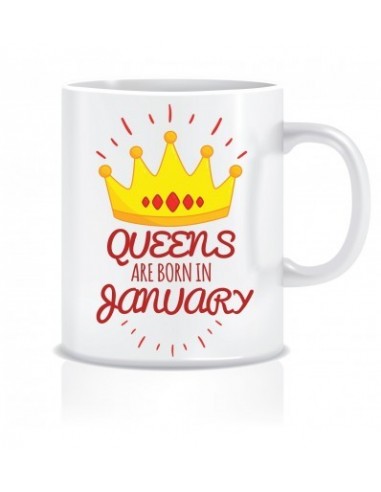 Everyday Desire Queens are Born in January Ceramic Coffee Mug - Birthday gifts for Girls, Women, Mother - ED463