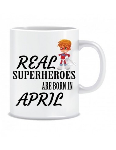 Everyday Desire Superheroes are Born in April Ceramic Coffee Mug - Birthday gifts for Boys, Men, Father - ED653