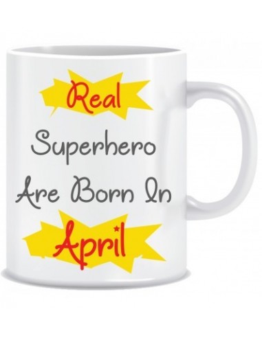 Everyday Desire Superheroes are Born in April Ceramic Coffee Mug - Birthday gifts for Boys, Men, Father - ED656