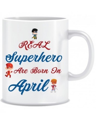 Everyday Desire Superheroes are Born in April Ceramic Coffee Mug - Birthday gifts for Boys, Men, Father - ED657
