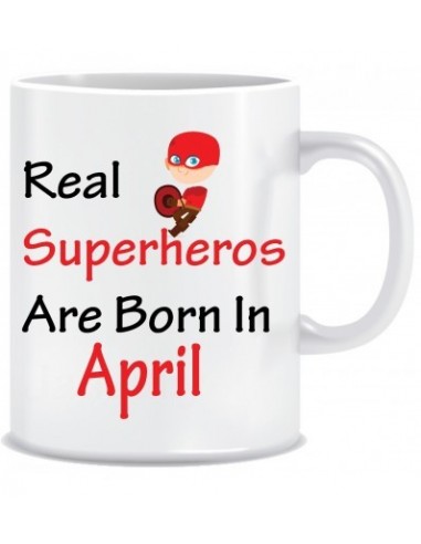 Everyday Desire Superheroes are Born in April Ceramic Coffee Mug - Birthday gifts for Boys, Men, Father - ED658