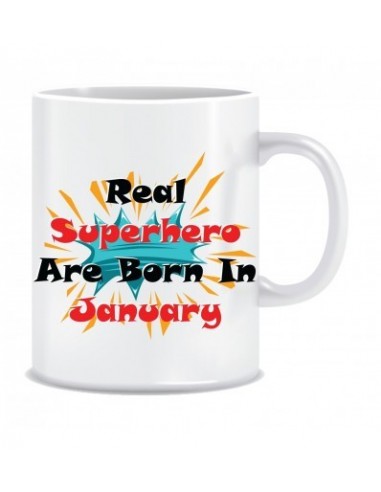 Everyday Desire Superheroes are Born in January Ceramic Coffee Mug - Birthday gifts for Boys, Men, Father - ED552