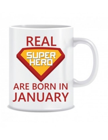 Everyday Desire Superheroes are Born in January Ceramic Coffee Mug - Birthday gifts for Boys, Men, Father - ED555