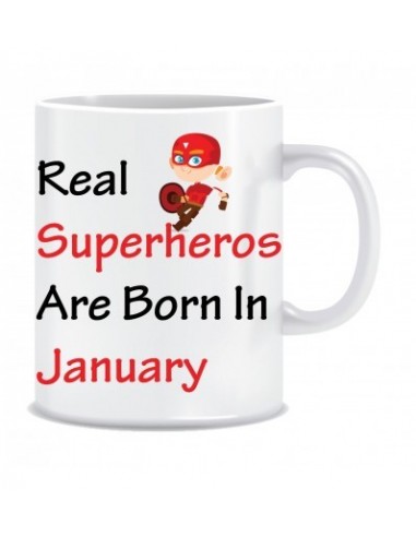 Everyday Desire Superheroes are Born in January Ceramic Coffee Mug - Birthday gifts for Boys, Men, Father - ED556