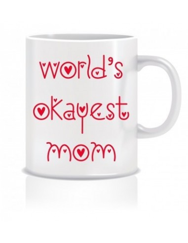 Everyday Desire World's Okayest Mom Coffee Mug -Birthday gifts for Mother, Mom, Mommy - Mother's day gifts - ED626