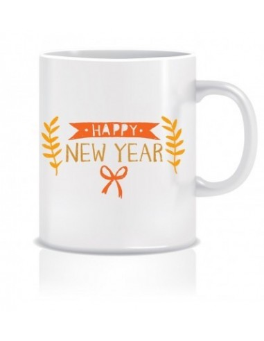 Happy New Year Greetings Printed Ceramic Coffee Mug ED294