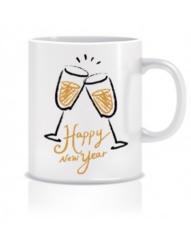 Happy New Year Printed Ceramic Coffee Tea Mug ED295