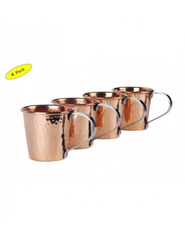 Saga Hammered Moscow Mule 100% Solid Copper Mug 20Oz- Set Of 4