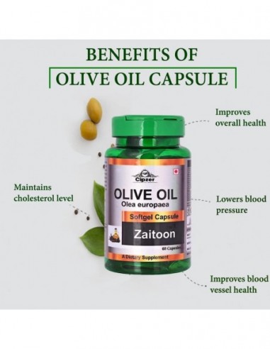Cipzer Olive Oil Softgel Capsules 60 Caps, For Healthy Immune And Cardiovascular Health