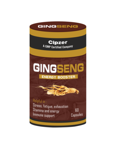 Cipzer Korean Ginseng Capsules (60 Caps), Supports Brain Function, Boosts Immunity & Vitality | For Men & Women