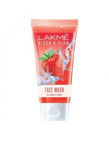 Lakme Blush & Glow Strawberry Refreshing Gel Face Wash 100 g With 100% Natural Fruit for Glowing Skin