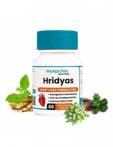 myUpchar Ayurveda Hridyas Capsule For Healthy Heart - 60 Veg Capsules - Helps maintain Cholesterol Level