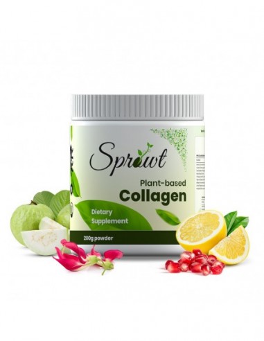 Sprowt Plant Based Collagen Supplement for Women & Men with Biotin, Vitamin C Mixed Fruit Flavour Amla, Guava - (200g)