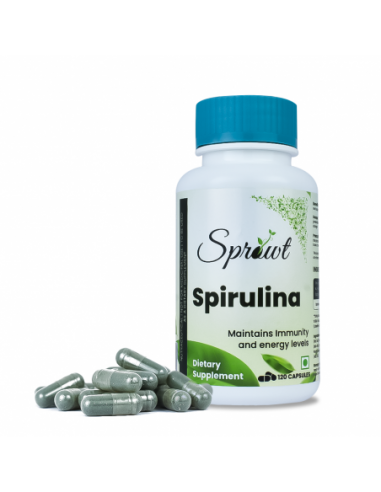 Sprowt Spirulina Maintains Immunity And Energy Levels - Veg 120 Capsules