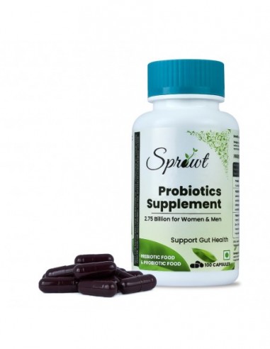 Sprowt Probiotics Supplement 2.75 Billion for Women & Men  - Veg 100 Capsules