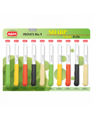 Glare Sharp Edge Knife Multicolor 180 Mm Pack Of 10
