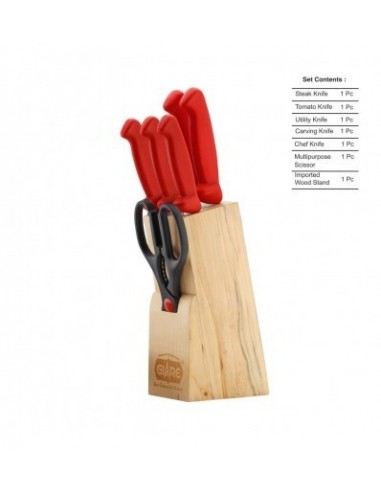Glare 7 Pieces Knife Set with Imported Wood Block