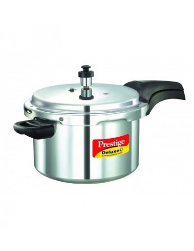 Prestige Deluxe Plus Induction Base Aluminium Outer Lid Pressure Cooker 5 Litres Silver