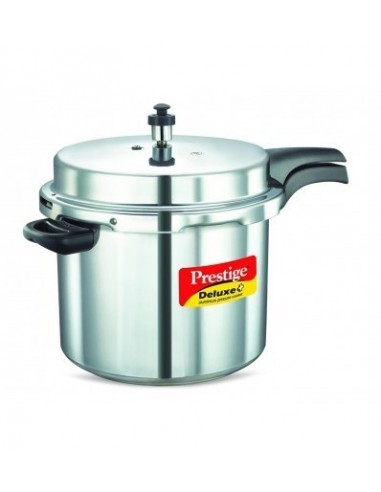 Prestige Deluxe Plus Induction Base Aluminium Outer Lid Pressure Cooker 10 Litres Silver